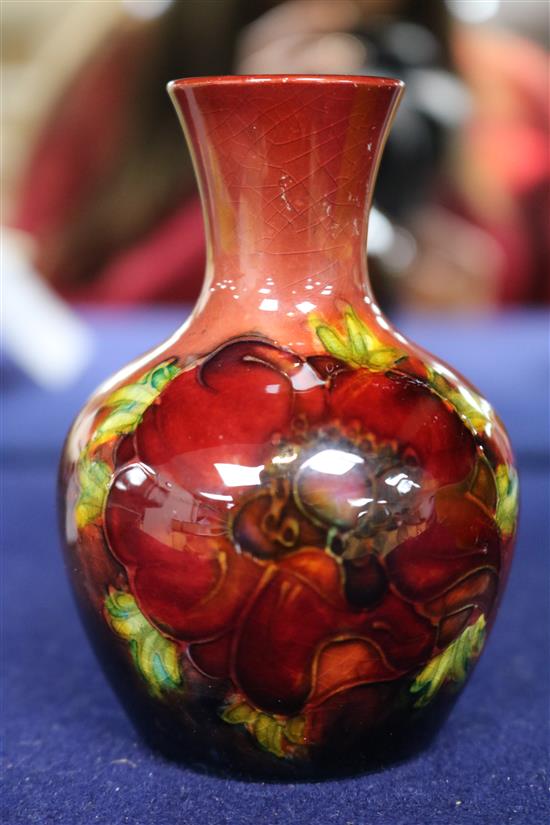 A small Moorcroft anenome flambe vase